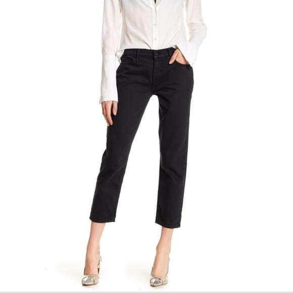 Mother The Dropout Black Crop Boyfriend Slim Jeans - Picture 2 of 7